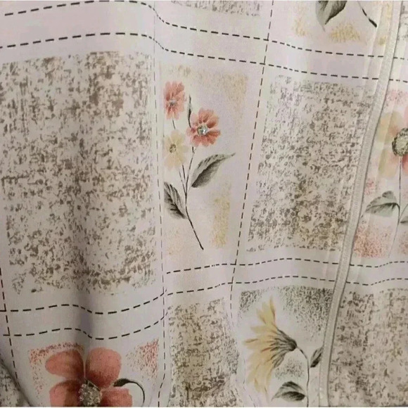 "ALFRED DUNNER SZ 16 Floral Zip Jacket Elastic Waist / Wristbands Womens EUC‎ - Picture 3 of 6